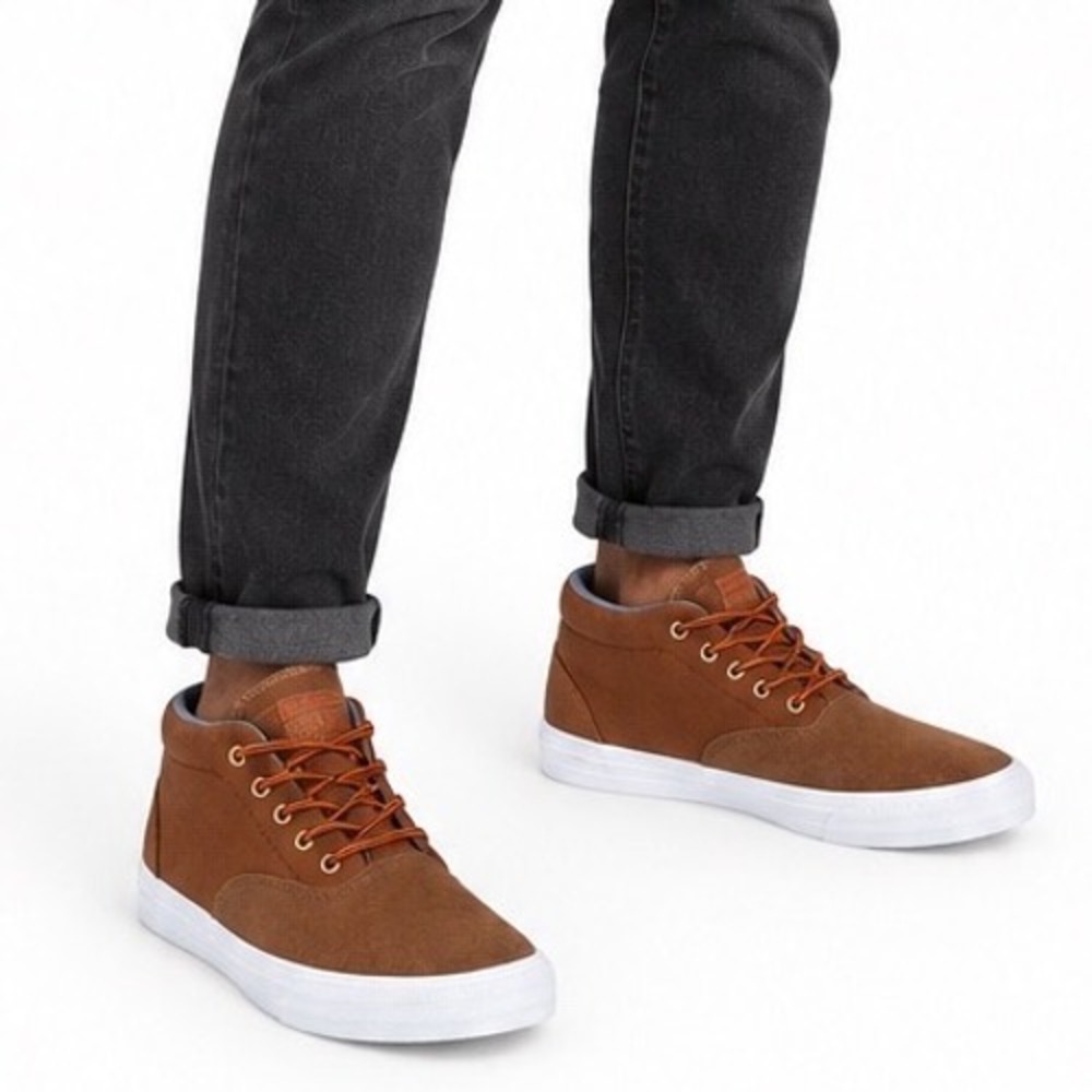 Converse Cons CTAS Malden Mid Brown Orange Skate Shoes 149857C M9 W10.5 116-10